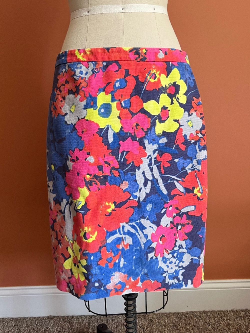 LOFT Floral Pencil Skirt with Bright Floral Pattern